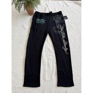 Ed Hardy Mens Love Kills Slowly Tiger Double Sided Sweatpants Black Sz L
